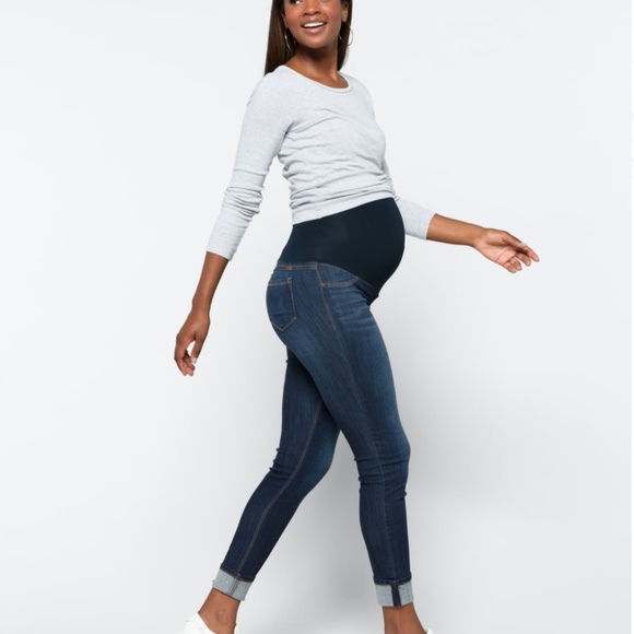 1822 Denim Denim - NEW 1822 Denim Avah Maternity Cuffed Skinny Jean Dark Wash Size 27